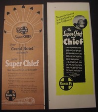 SANTA FE RAILROAD - 57 ads, 1931-1961; Streamliners, Fred Harvey dining cars - Additional view 3