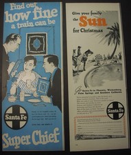 SANTA FE RAILROAD - 57 ads, 1931-1961; Streamliners, Fred Harvey dining cars - Additional view 23