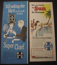 SANTA FE RAILROAD - 57 ads, 1931-1961; Streamliners, Fred Harvey dining cars - Additional view 9