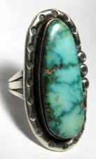 Fred Harvey Era NAVAJO Spider Web Green TURQUOISE Ring NATIVE AMERICAN s9 SIGNED - Additional view 15