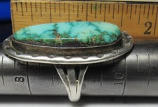 Fred Harvey Era NAVAJO Spider Web Green TURQUOISE Ring NATIVE AMERICAN s9 SIGNED - Additional view 20