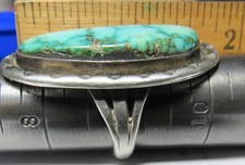 Fred Harvey Era NAVAJO Spider Web Green TURQUOISE Ring NATIVE AMERICAN s9 SIGNED - Additional view 21