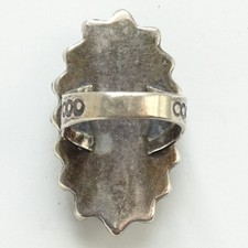 Old Fred Harvey Era Navajo Natural Green Turquoise Ring Size 6 1/2 Sterling  - Additional view 5