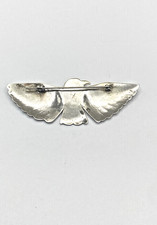 Vintage Fred Harvey Style Sterling Eagle Pin Green Turquoise Native American - Additional view 10