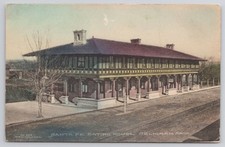 Santa Fe Eating House Seligman Arizona Hand-Colored c1910s Postcard Fred Harvey