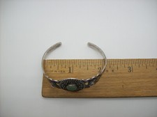 Vintage Navajo Fred Harvey Era Sterling Silver Green Turquoise Cuff Bracelet - Additional view 15