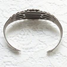 Fred Harvey Era Thunderbird Cuff Bracelet Green Turquoise Native American Navajo - Additional view 5