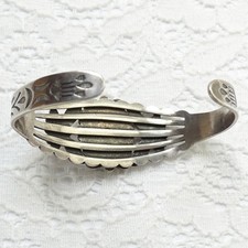 Fred Harvey Era Thunderbird Cuff Bracelet Green Turquoise Native American Navajo - Additional view 6