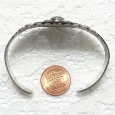 Fred Harvey Era Thunderbird Cuff Bracelet Green Turquoise Native American Navajo - Additional view 10