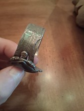 Vintage Navajo ONYX/Jet Sterling Silver Cuff Bracelet Fred Harvey - Additional view 11