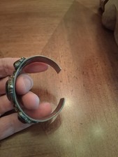 Vintage Navajo ONYX/Jet Sterling Silver Cuff Bracelet Fred Harvey - Additional view 12