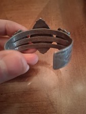 Vintage Navajo ONYX/Jet Sterling Silver Cuff Bracelet Fred Harvey - Additional view 14