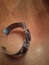 Vintage Navajo ONYX/Jet Sterling Silver Cuff Bracelet Fred Harvey - Additional view 15