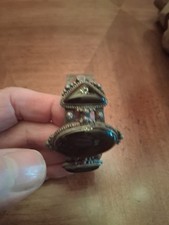 Vintage Navajo ONYX/Jet Sterling Silver Cuff Bracelet Fred Harvey - Additional view 10