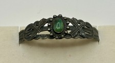 Vintage Fred Harvey Era Turquoise Sterling Silver Cuff Bracelet - Additional view 1