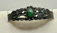 Vintage Fred Harvey Era Turquoise Sterling Silver Cuff Bracelet