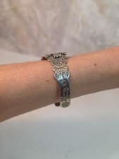 Vintage Fred Harvey Era Navajo Sterling Silver Turquoise THUNDERBIRD Bracelet - Additional view 3