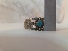 Vintage Fred Harvey Era Navajo Sterling Silver Turquoise THUNDERBIRD Bracelet - Additional view 7
