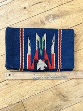 Vintage Hand Woven Fred Harvey El Grandee Wool Clutch Purse Blue Chimayo - Additional view 1