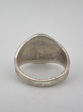 Vintage Fred Harvey Style Sterling Silver Turquoise Thunderbird Men's Ring 13.5g - Additional view 4