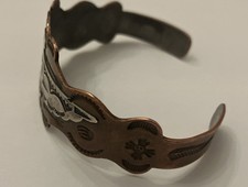 Vintage Copper Sterling Silver Navajo Thunderbird Cuff Bracelet Fred Harvey Era - Additional view 1