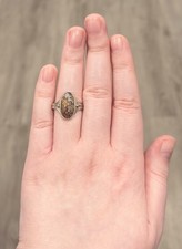 Vintage Navajo Jasper Atlas Ring, Sterling Silver 14K Fred Harvey Era Size 7.25 - Additional view 10