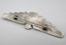 Vtg Fred Harvey Style Navajo Sterling Silver Turquoise Thunderbird Brooch 3 3/8