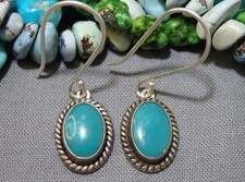 Fred Harvey NAVAJO Natural USA TURQUOISE Sterling Silver 1.5