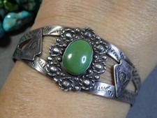 Fred Harvey Era NAVAJO Naturl CERRILLOS TURQUOISE Sterling Silver SNAKE Bracelet - Additional view 12