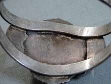 60g Fred Harvey Era NAVAJO Natural CERRILLOS TURQUOISE Coin Silver Cuff Bracelet - Additional view 11