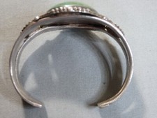 60g Fred Harvey Era NAVAJO Natural CERRILLOS TURQUOISE Coin Silver Cuff Bracelet - Additional view 9