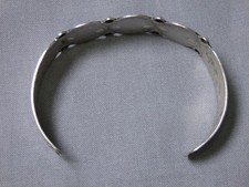 Fred Harvey Era NAVAJO Naturl BLUE GEM TURQUOISE Sterling Silver MANY MOONS CufF - Additional view 9