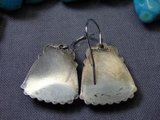 ANTIQUE Fred Harvey NAVAJO Blue Gem TURQUOISE Sterling Silver EARRINGS - Additional view 3