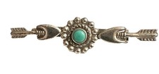 RARE VTG FRED HARVEY ERA STERLING SILVER TURQUOISE ARROWS 2.25” BROOCH NICE! - Additional view 2