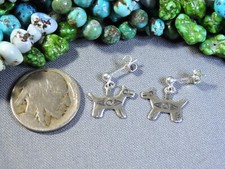 Fred Harvey Era Tribute NAVAJO Sterling Silver HORSE DOG Post EARRINGS SunWest - Additional view 2