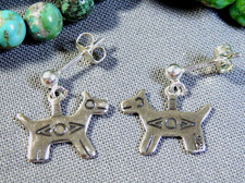 Fred Harvey Era Tribute NAVAJO Sterling Silver HORSE DOG Post EARRINGS SunWest - Additional view 3