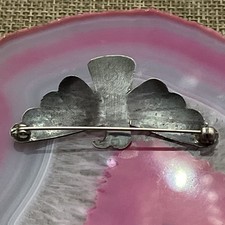 Early Native American Sterling Fred Harvey Turquoise Thunderbird Pin Brooch 2” - Additional view 4