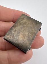 EARLY FRED HARVEY ERA NAVAJO TURQUOISE STERLING SILVER STAMPED PILL BOX - Additional view 3