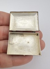 EARLY FRED HARVEY ERA NAVAJO TURQUOISE STERLING SILVER STAMPED PILL BOX - Additional view 4