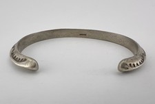 Vintage Early Fred Harvey Era Sterling Silver Carinated Stamped Cuff Bracelet - Additional view 4
