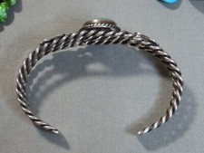 ANTIQUE Harvey Era NAVAJO Hachita TURQUOISE Coin Silver THUNDERBIRD 32g Bracelet - Additional view 10