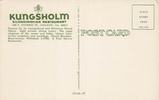 Chicago MS Kungsholm Fred Harvey Restaurant Interior Vtg Postcard I35 - Additional view 1