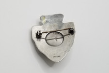 Vtg Native American Fred Harvey Era Sterling Silver Green Turquoise Pin Brooch - Additional view 5