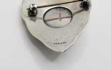 Vtg Native American Fred Harvey Era Sterling Silver Green Turquoise Pin Brooch - Additional view 6