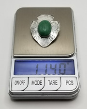 Vtg Native American Fred Harvey Era Sterling Silver Green Turquoise Pin Brooch - Additional view 9