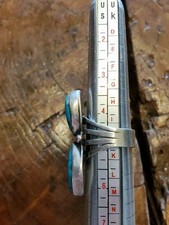 SO PRETTY! Vtg NA Bisbee Turquoise  SS Signed BG Sz 4.5 Old Pawn NA Fred Harvey - Additional view 5