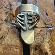 SO PRETTY! Vtg NA Bisbee Turquoise  SS Signed BG Sz 4.5 Old Pawn NA Fred Harvey - Additional view 7