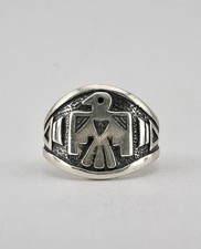 Vintag BELL TRADING POST Fred Harvey Era Sterling Silver Thunderbird Ring - Additional view 1
