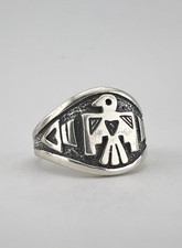 Vintag BELL TRADING POST Fred Harvey Era Sterling Silver Thunderbird Ring - Additional view 2