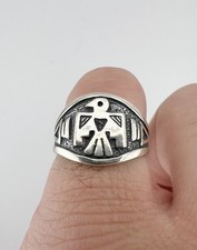 Vintag BELL TRADING POST Fred Harvey Era Sterling Silver Thunderbird Ring